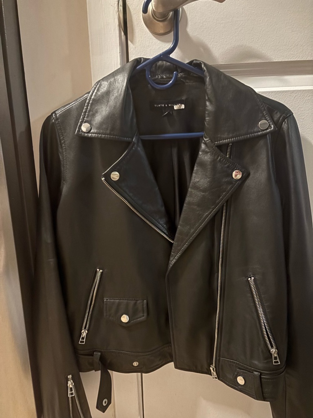 Slate & Willow Black Leather Moto Jacket -Women’s